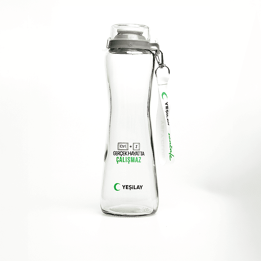 Ctrl+Z Gerçek Hayatta Çalışmaz Pure Sport Premium 750 ml Cam Su Şişesi - 1