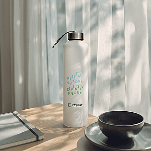 Dijital Detoks Zihinsel Reset Shiny White 750 ml Cam Su Şişesi - 2