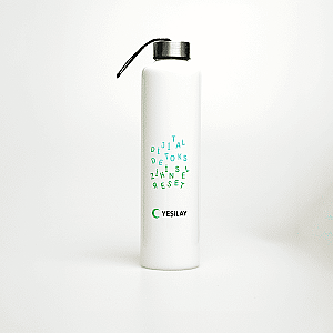 Dijital Detoks Zihinsel Reset Shiny White 750 ml Cam Su Şişesi