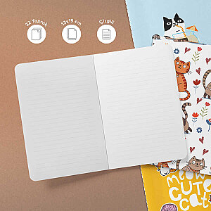 Kedi Serisi 3'lü Defter Seti - 3