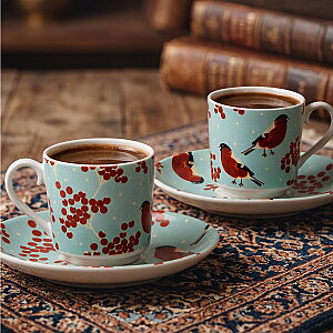 Kuş Desenli 2'li Fincan Seti 4 Parça - 3