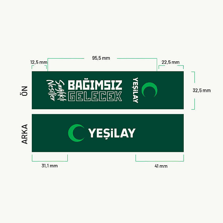 Yeşilay Logolu Dokuma Anahtarlık - 2