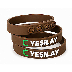 Yeşilay Logolu Yetişkin Bileklik 22 cm / Kahverengi
