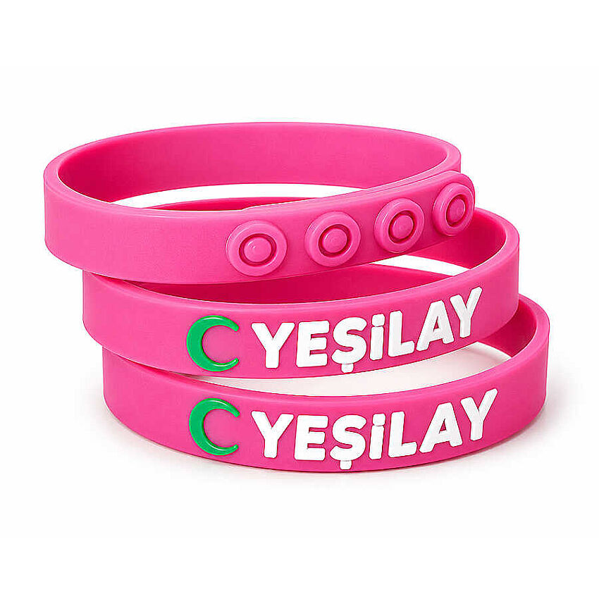 Yeşilay Logolu Yetişkin Bileklik 22 cm / Pembe - 1