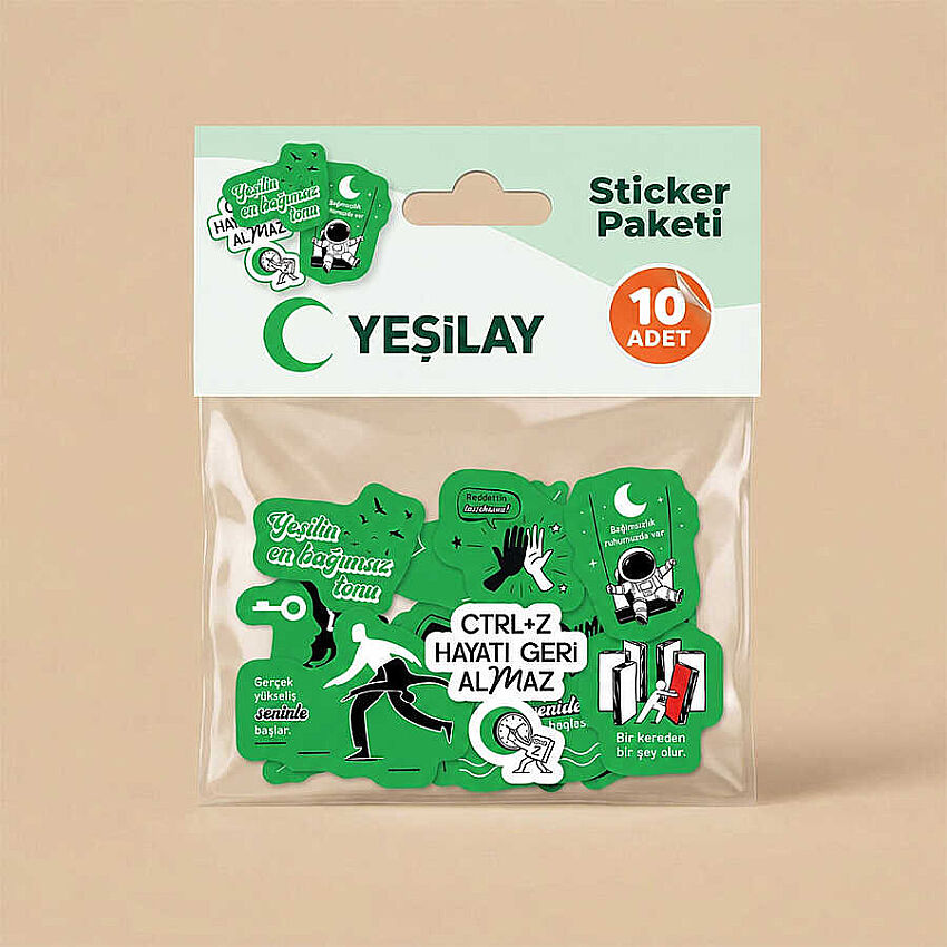 Yeşilay Mottolu Sticker Paketi - 1